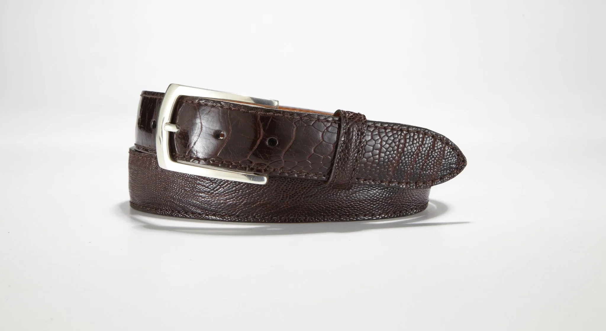 Ostrich Leg Belt 1 1/4" - 32mm (Burgundy)