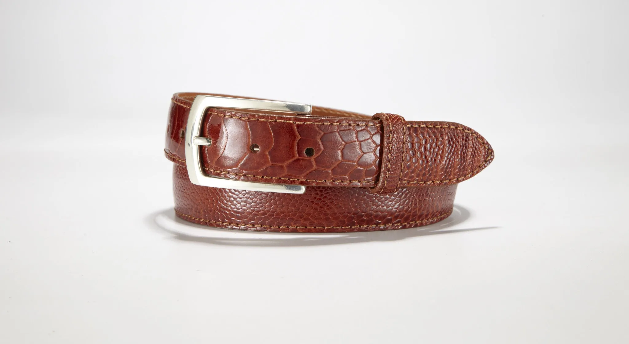 Ostrich Leg Belt 1 1/4" - 32mm (Burgundy)