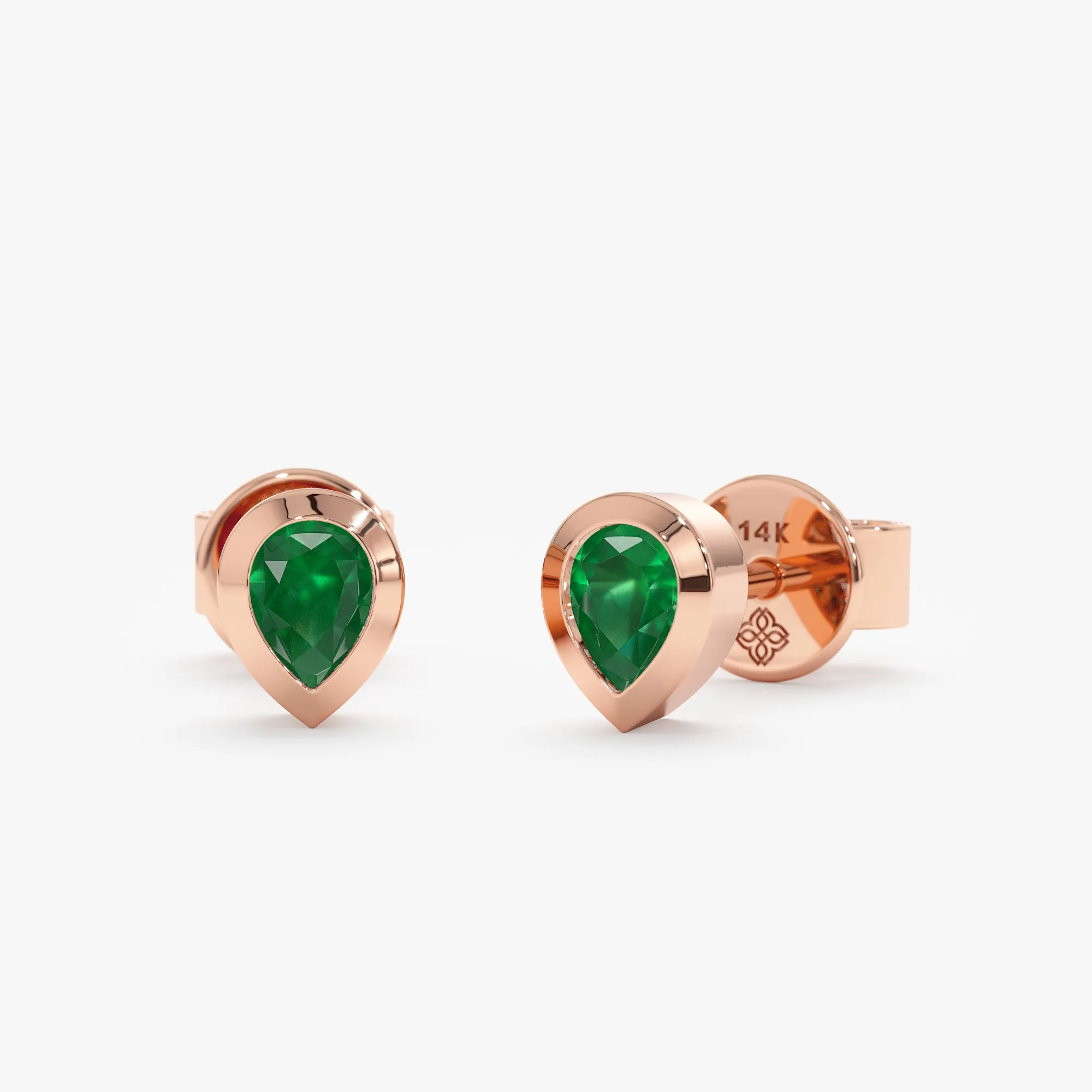 Pear Cut Emerald Studs, Jessie