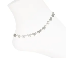 Periwinkle anklet silver butterflies
