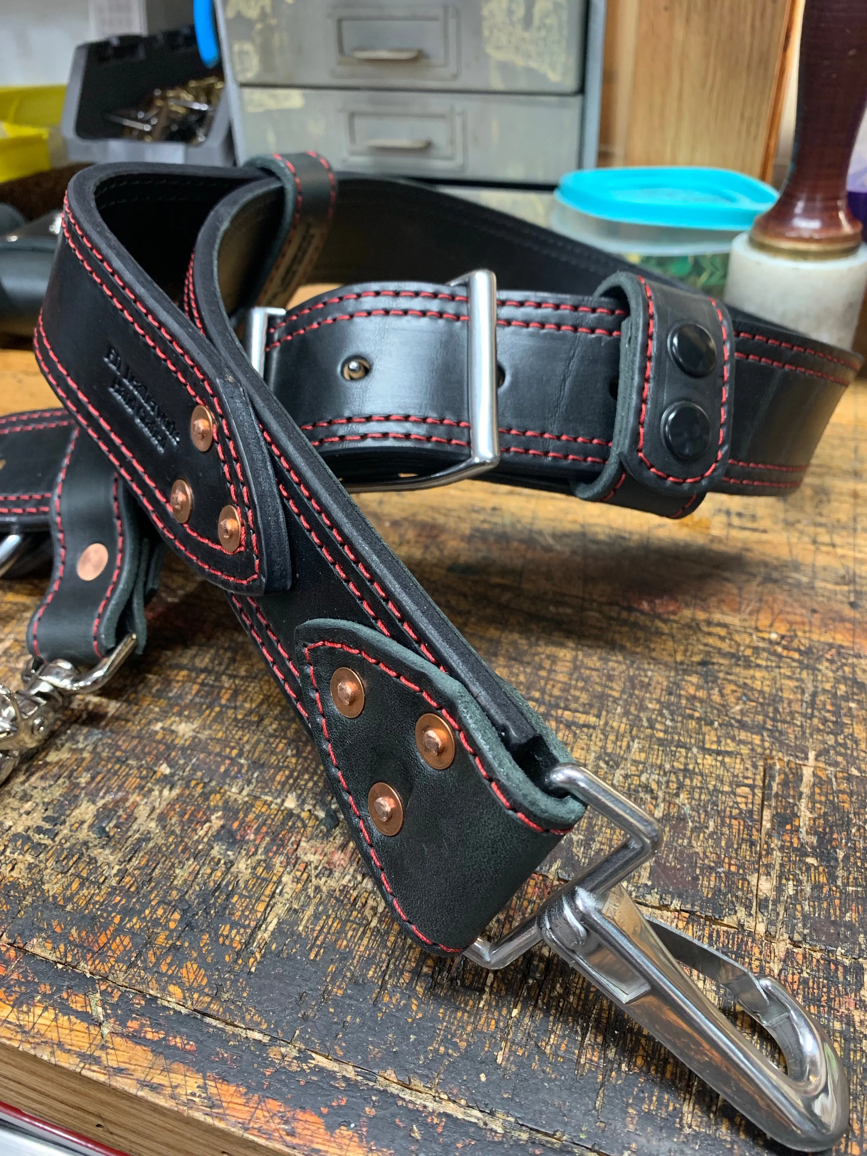Premium Heavy Duty Leather Truck Belt /Axe Belt with Leather Lining