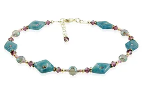 Purple Blue Quartz Gemstone Anklet
