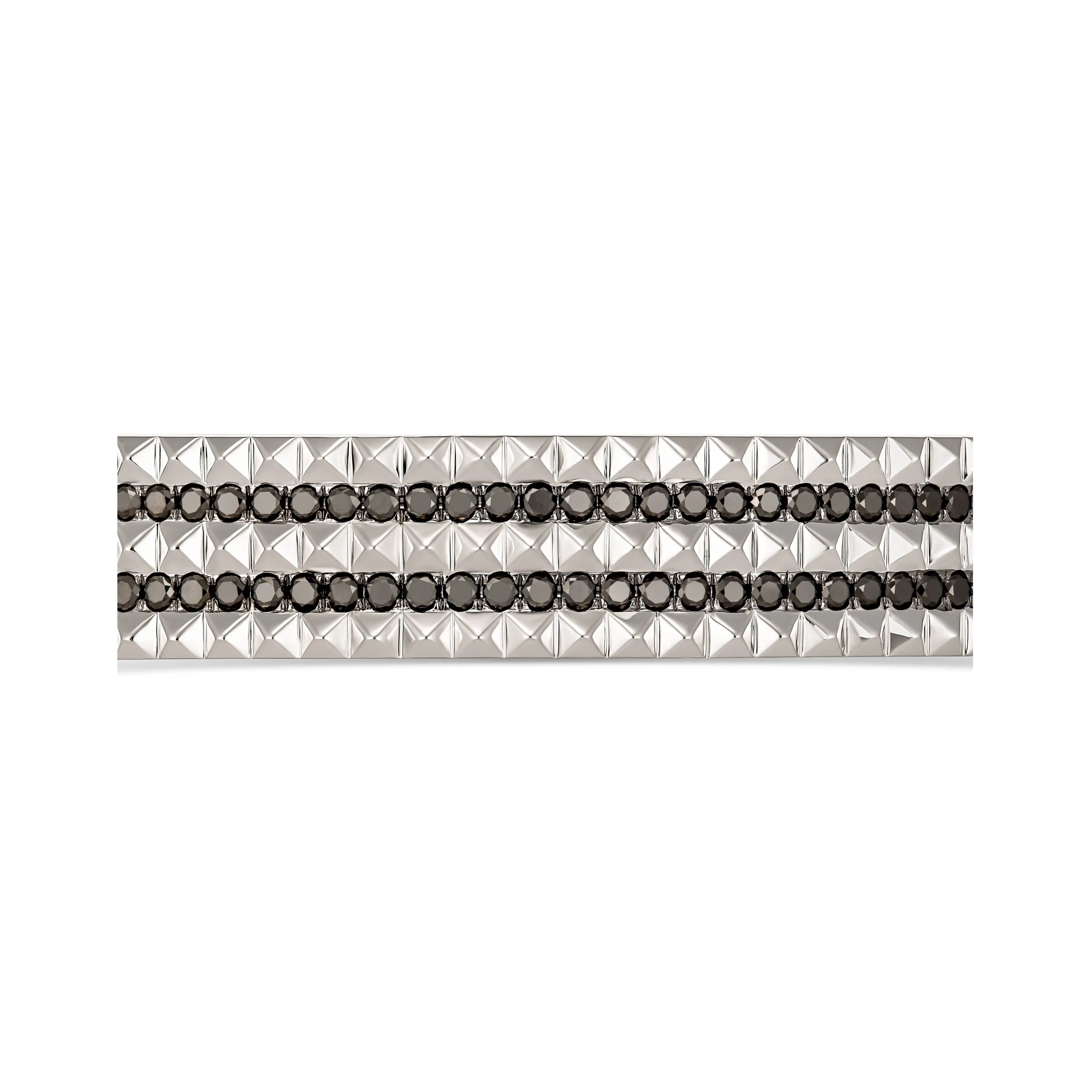 R.08® Bold Black Diamond Bangle | White Gold