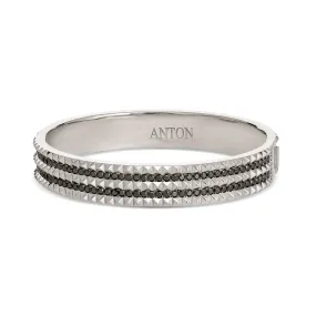 R.08® Bold Black Diamond Bangle | White Gold