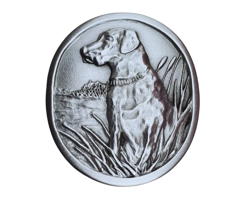 Retriever Belt Buckle Pewter