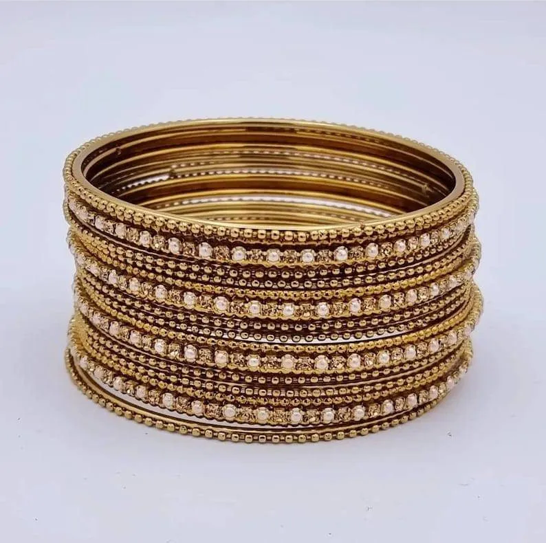 Riti Set of 12 Antique Gold Bangle Set