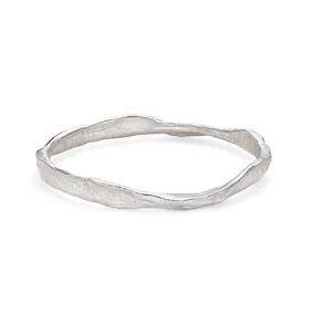 Rock Bangle in Silver