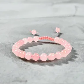 Rose Quartz Adjustable Rope Bracelet | Real Stone for Love & Emotional Healing