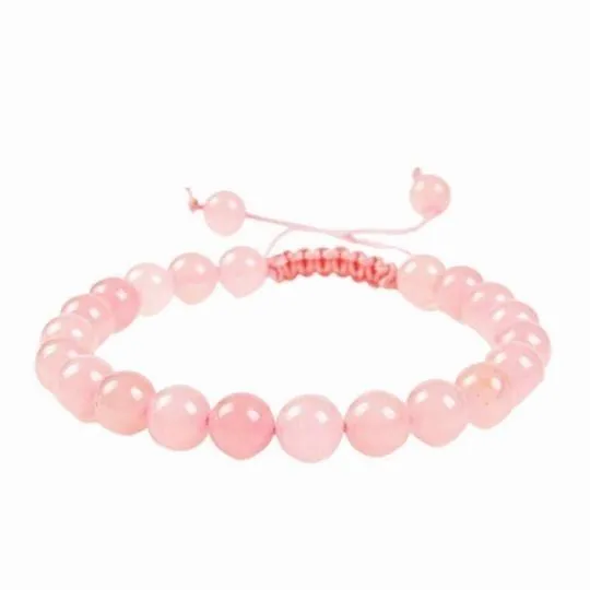 Rose Quartz Adjustable Rope Bracelet | Real Stone for Love & Emotional Healing
