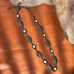 Rustic Couture Western Southwestern Medallion Concho Link Chain Belt