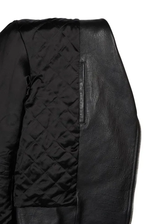 Saint Laurent   Belted leather zip-up jacket 