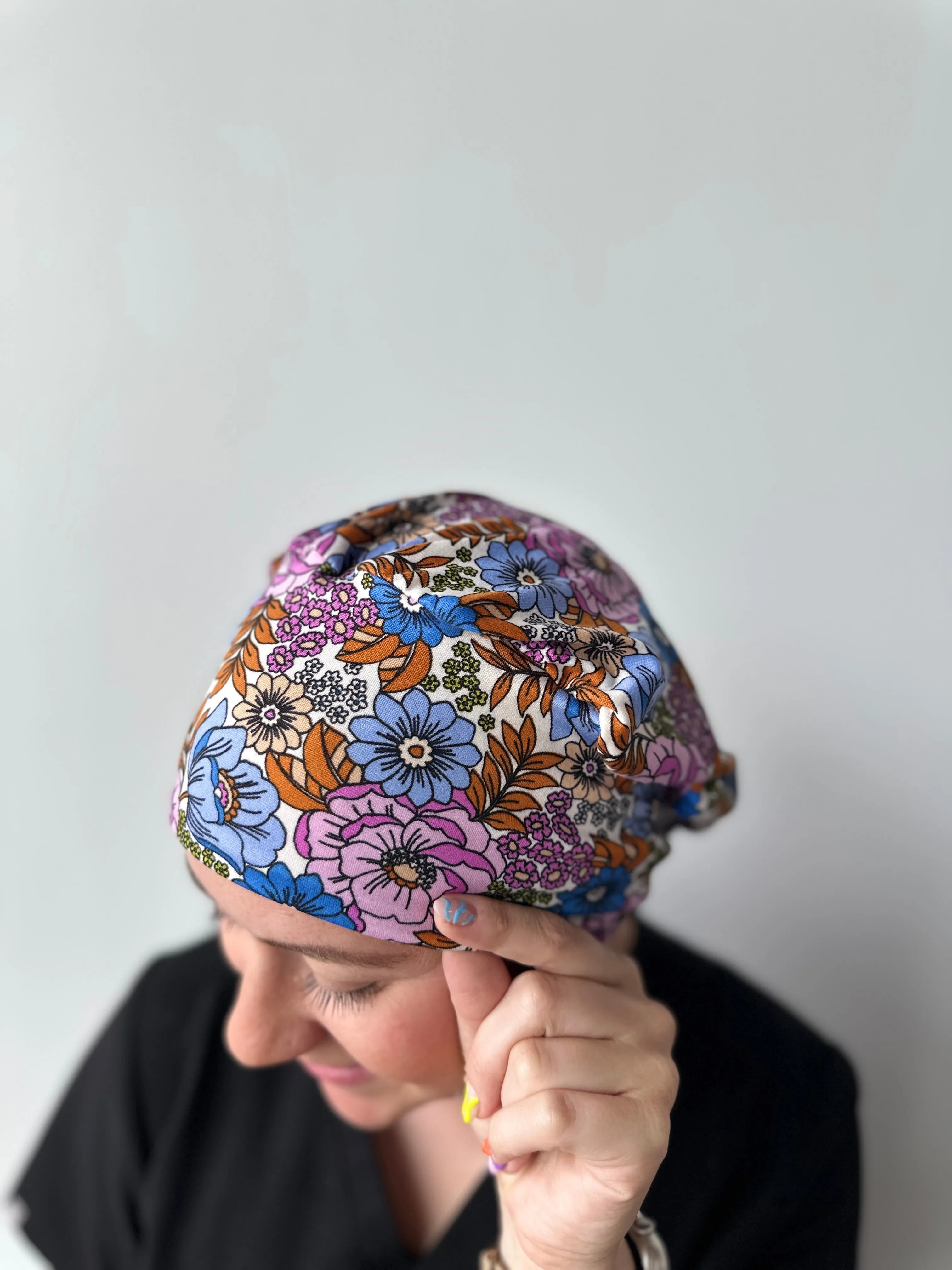 Scrub Hat - Cool Floral