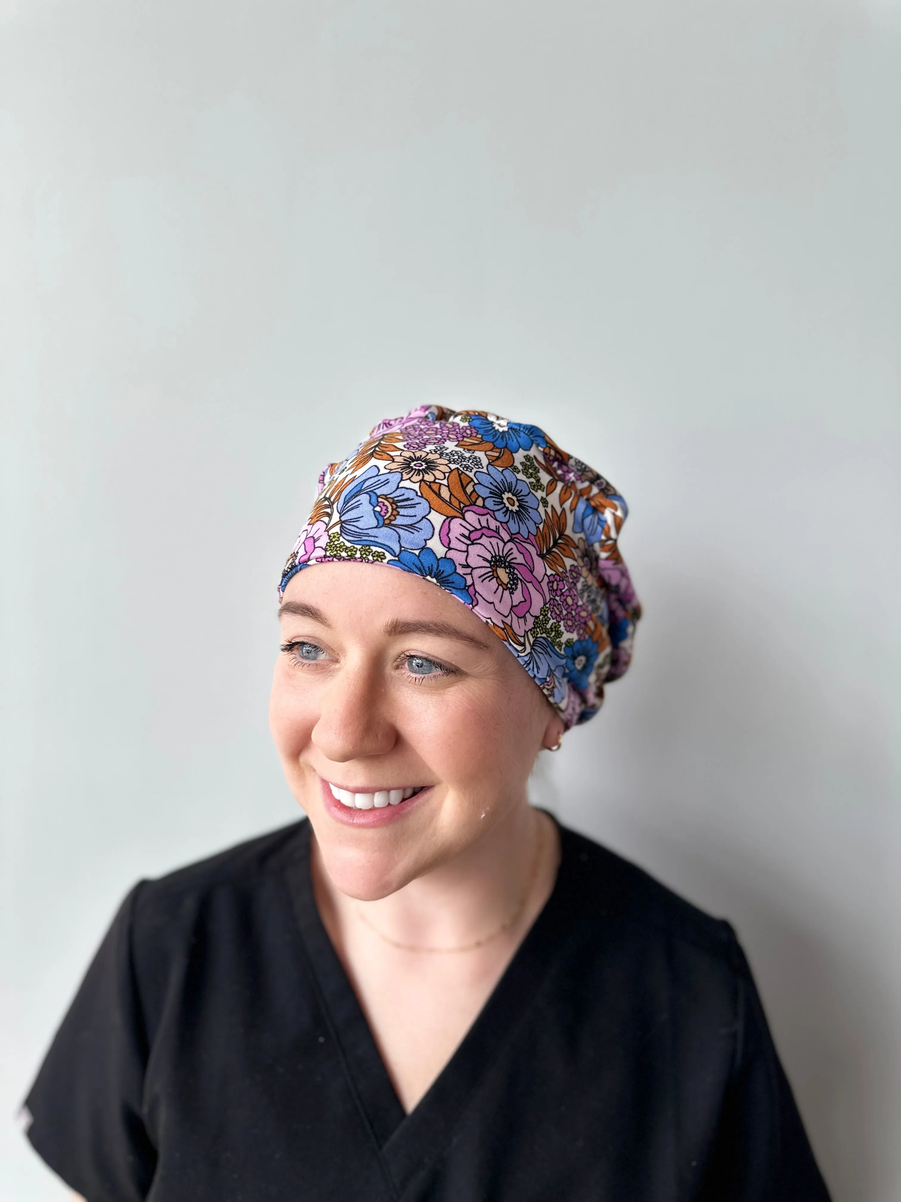 Scrub Hat - Cool Floral