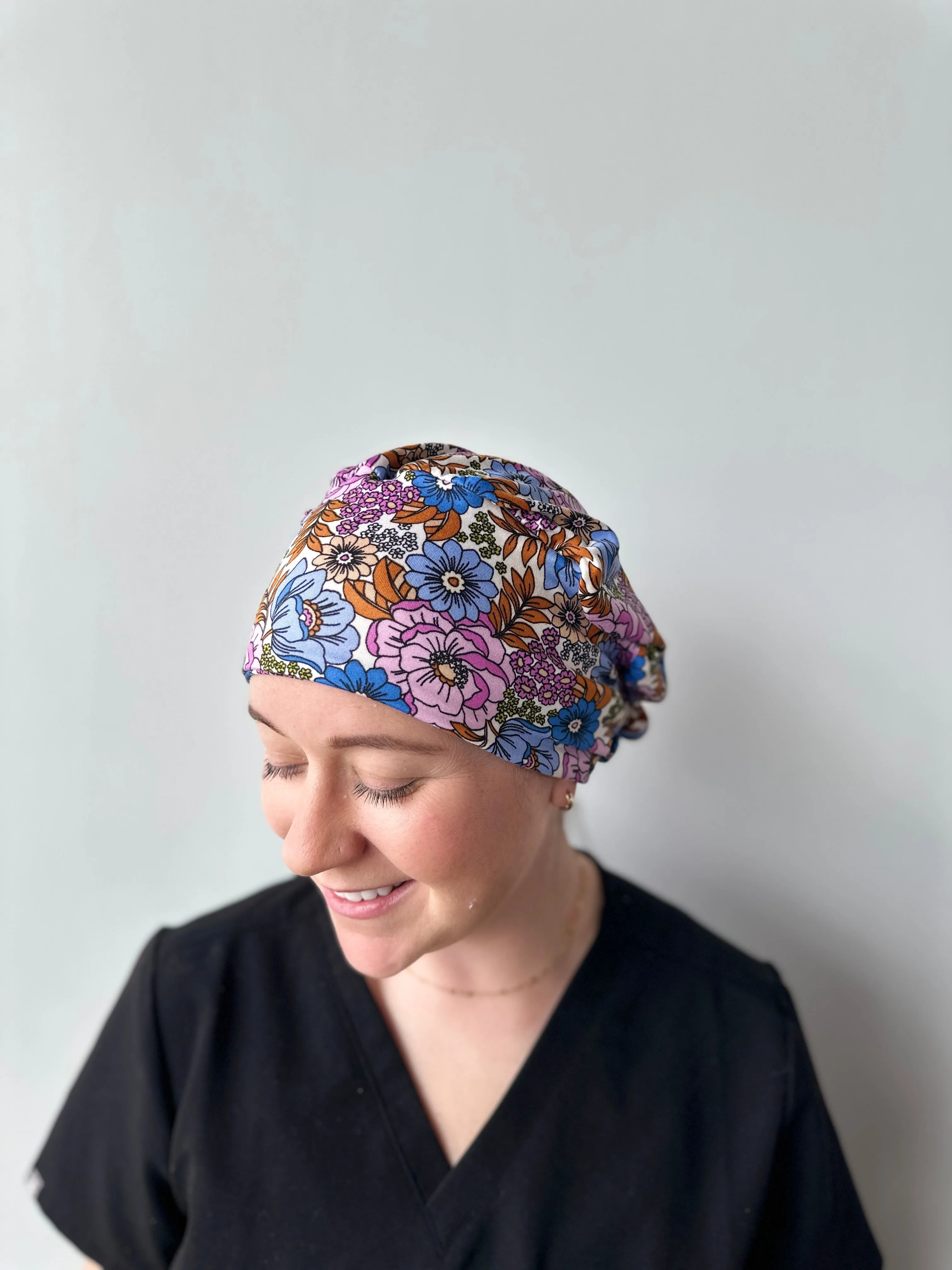 Scrub Hat - Cool Floral