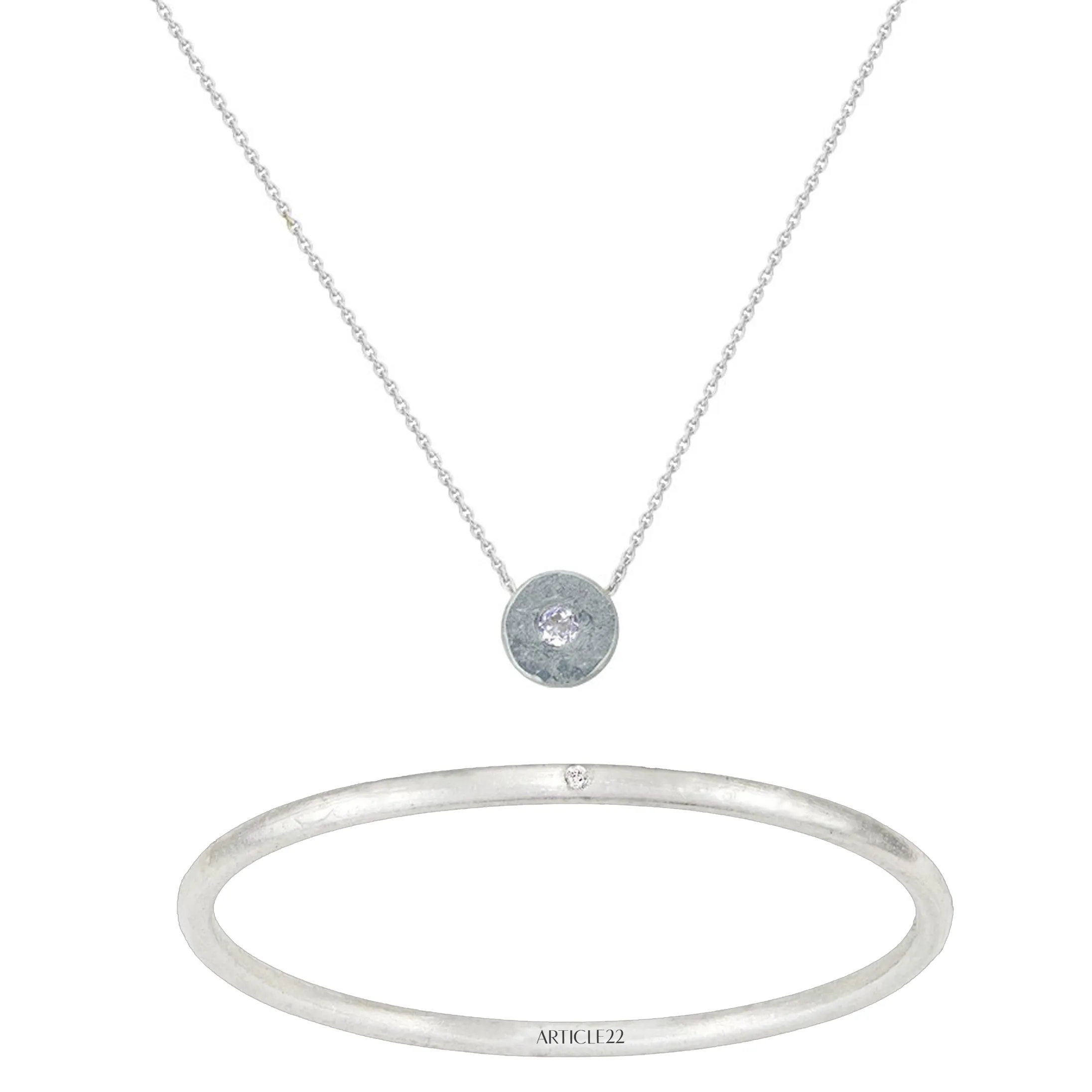 SET - LITTLE, BUT FIERCE DIAMOND BANGLE   NECKLACE (SAVE$50)
