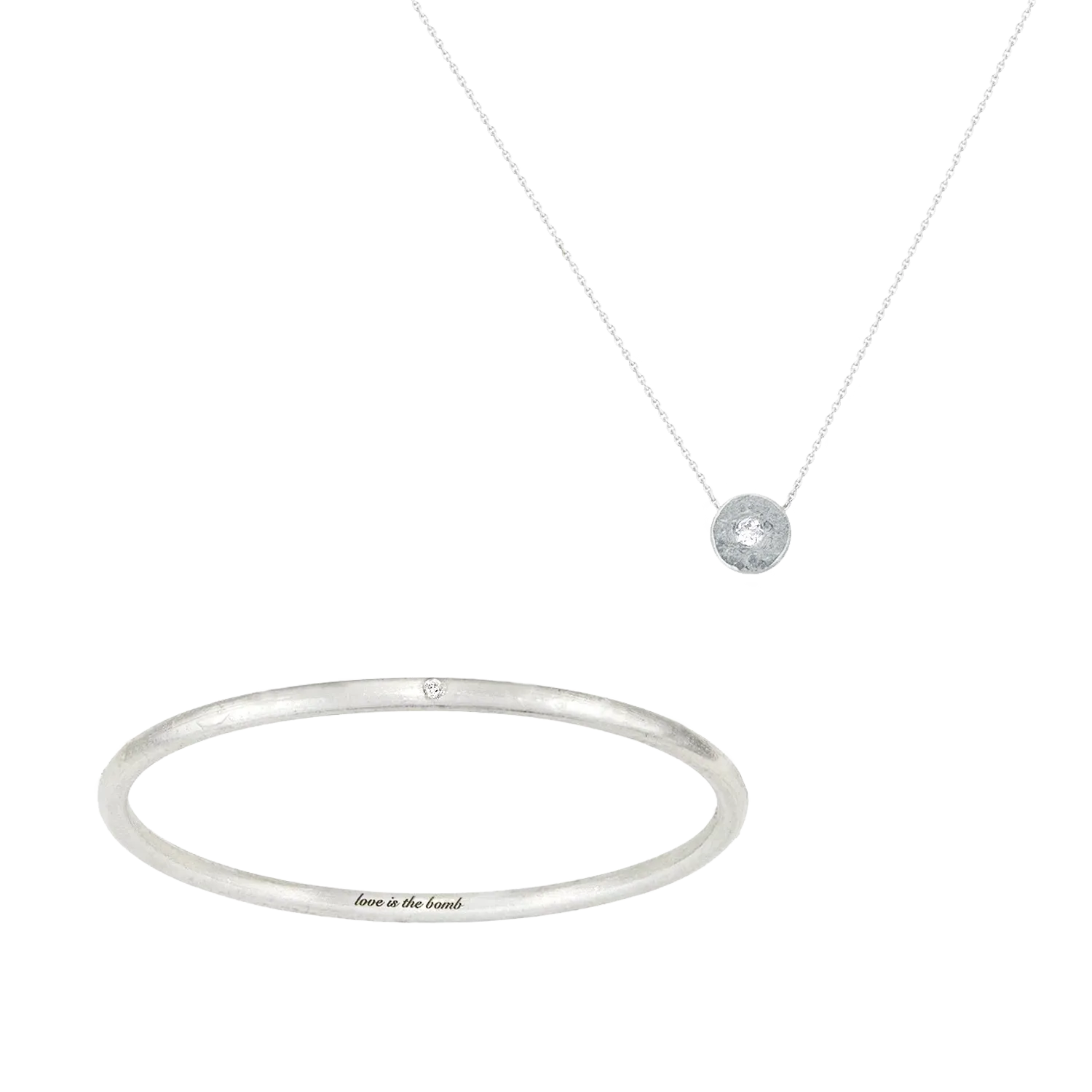 SET - LITTLE, BUT FIERCE DIAMOND BANGLE   NECKLACE (SAVE$50)