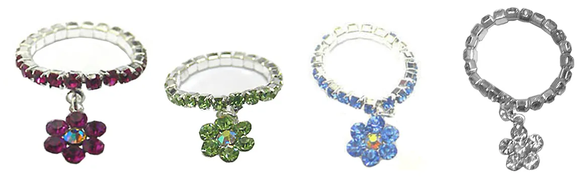 Set of 4 Toe Ring Sparkly Rhinestones U800150-1007-4