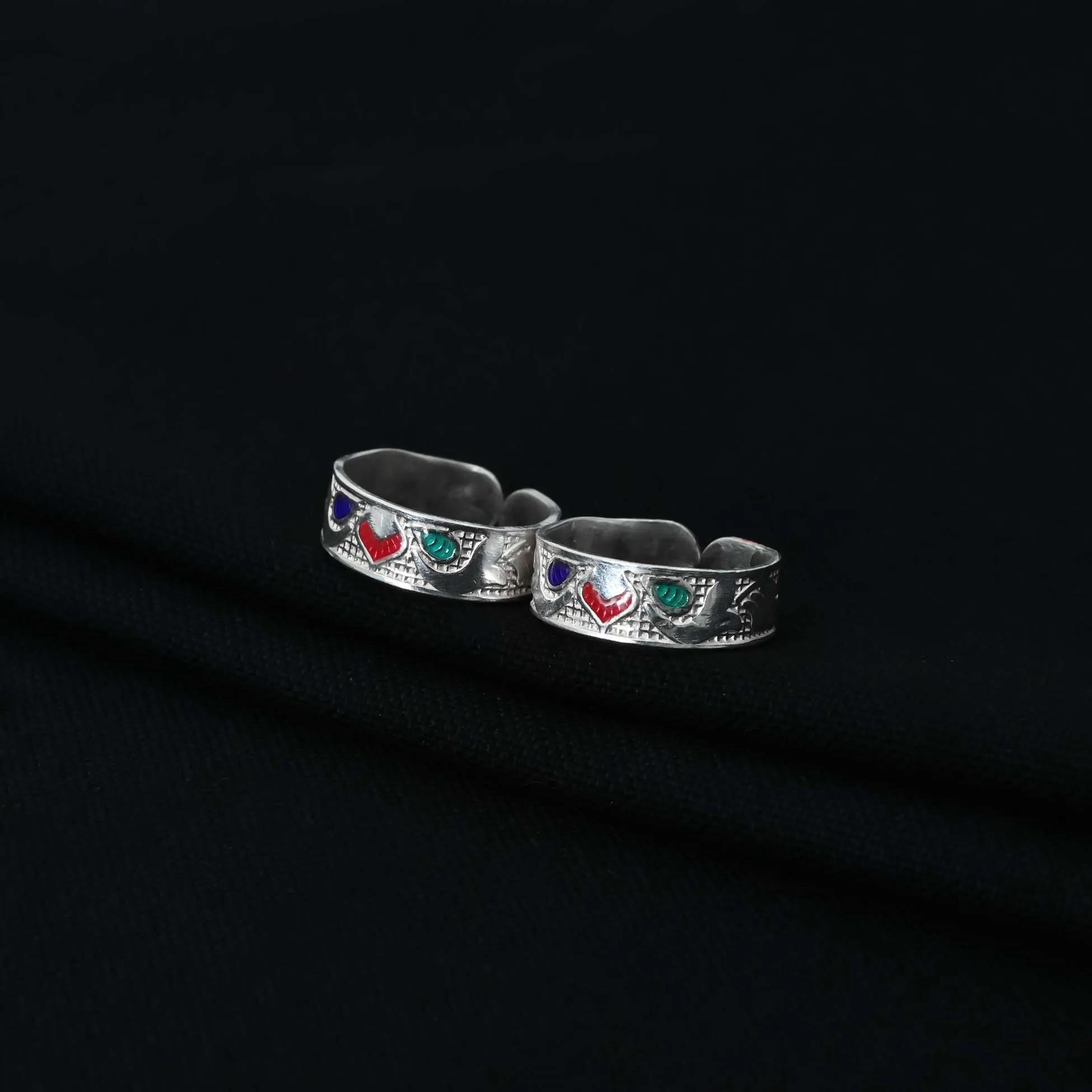 Silver Multi Color Half Flower Bichhiya for Girls