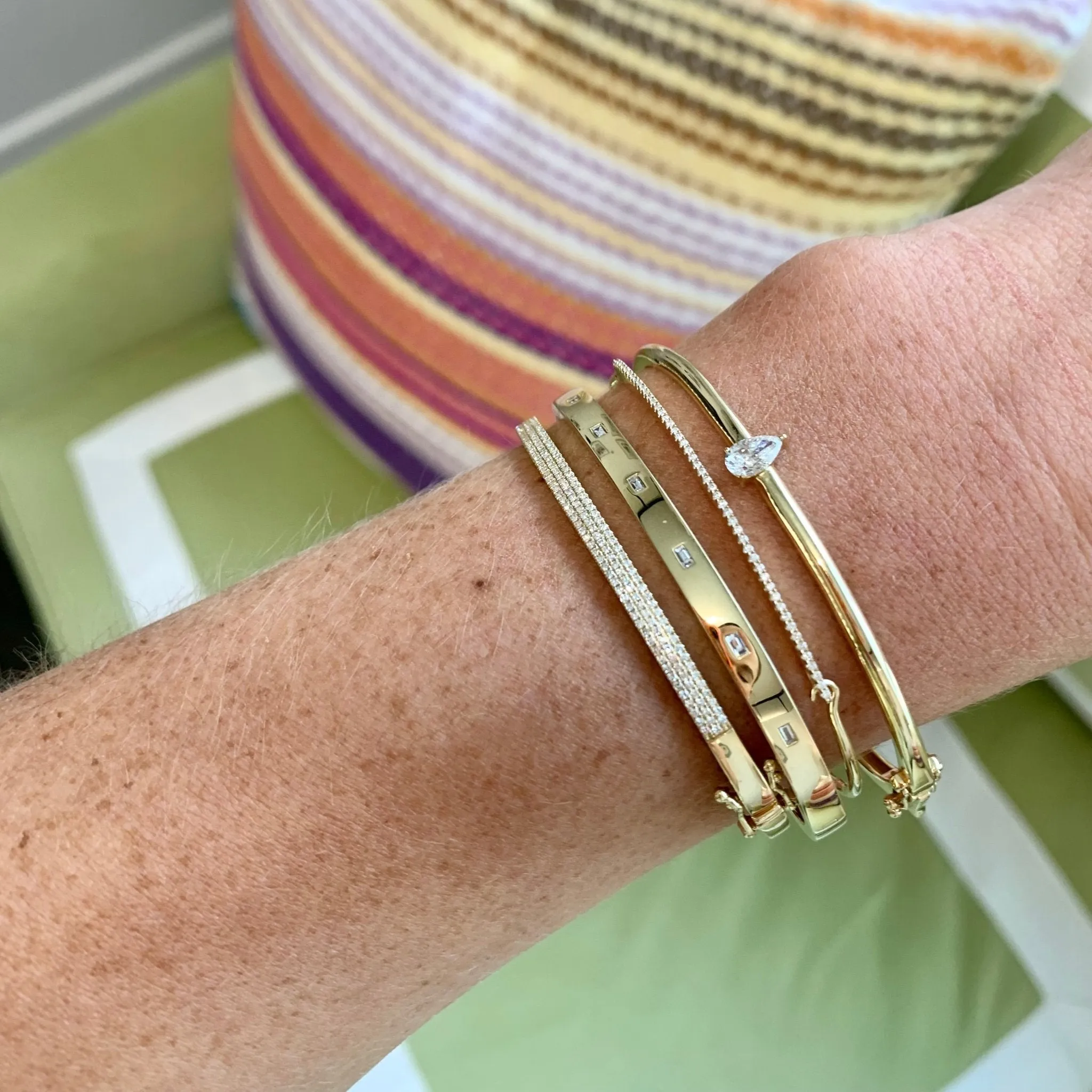 Single Row Pave Bangle