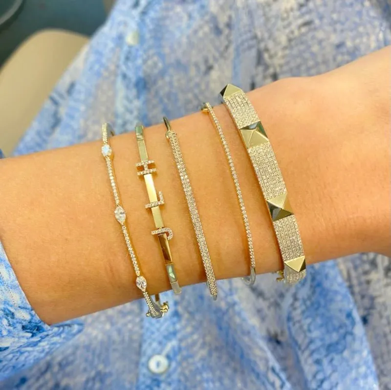 Single Row Pave Bangle