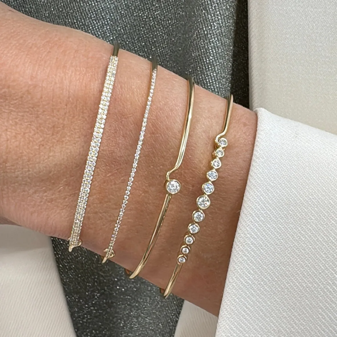Single Row Pave Bangle