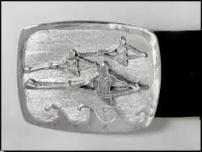 Single Sculls Rowing Race Belt Buckle Sterling Silver