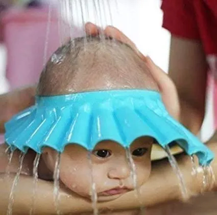 Soft Bathing Baby Shower Cap Wash Hair For Children Baby Eye Ear Protector Adjustable Bathing Shower