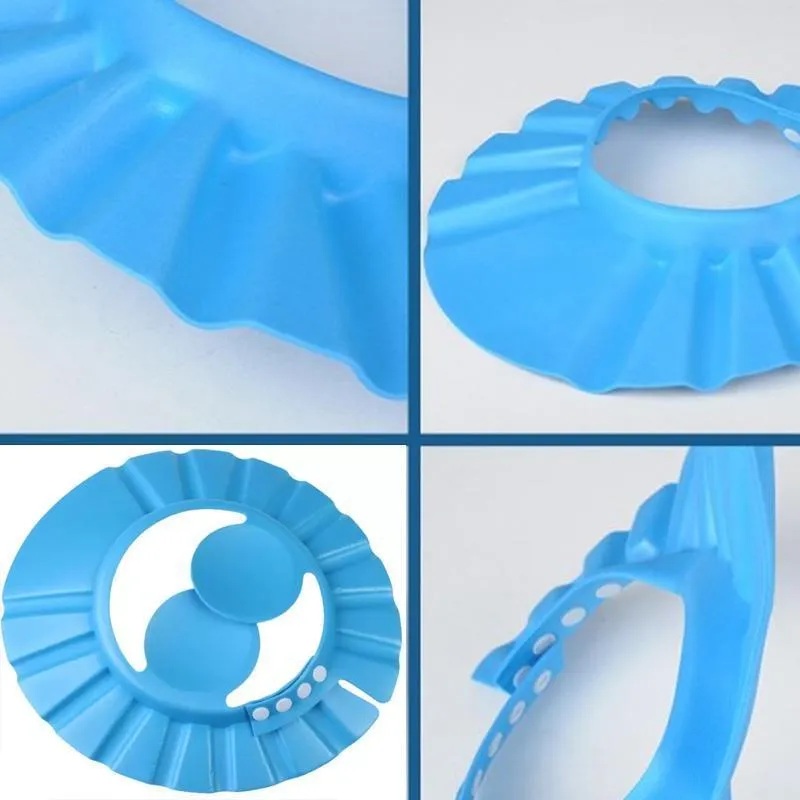 Soft Bathing Baby Shower Cap Wash Hair For Children Baby Eye Ear Protector Adjustable Bathing Shower