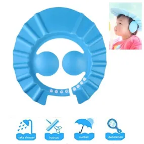 Soft Bathing Baby Shower Cap Wash Hair For Children Baby Eye Ear Protector Adjustable Bathing Shower