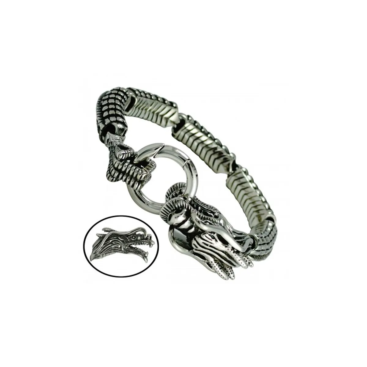 Stainless Steel Head of Dragons Bracelet