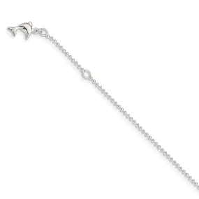 Sterling Silver 10inch Dolphin Anklet