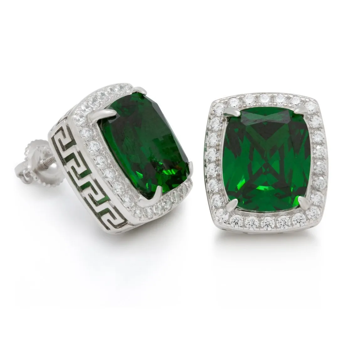 Sterling Silver Emerald Crown Julz Earrings