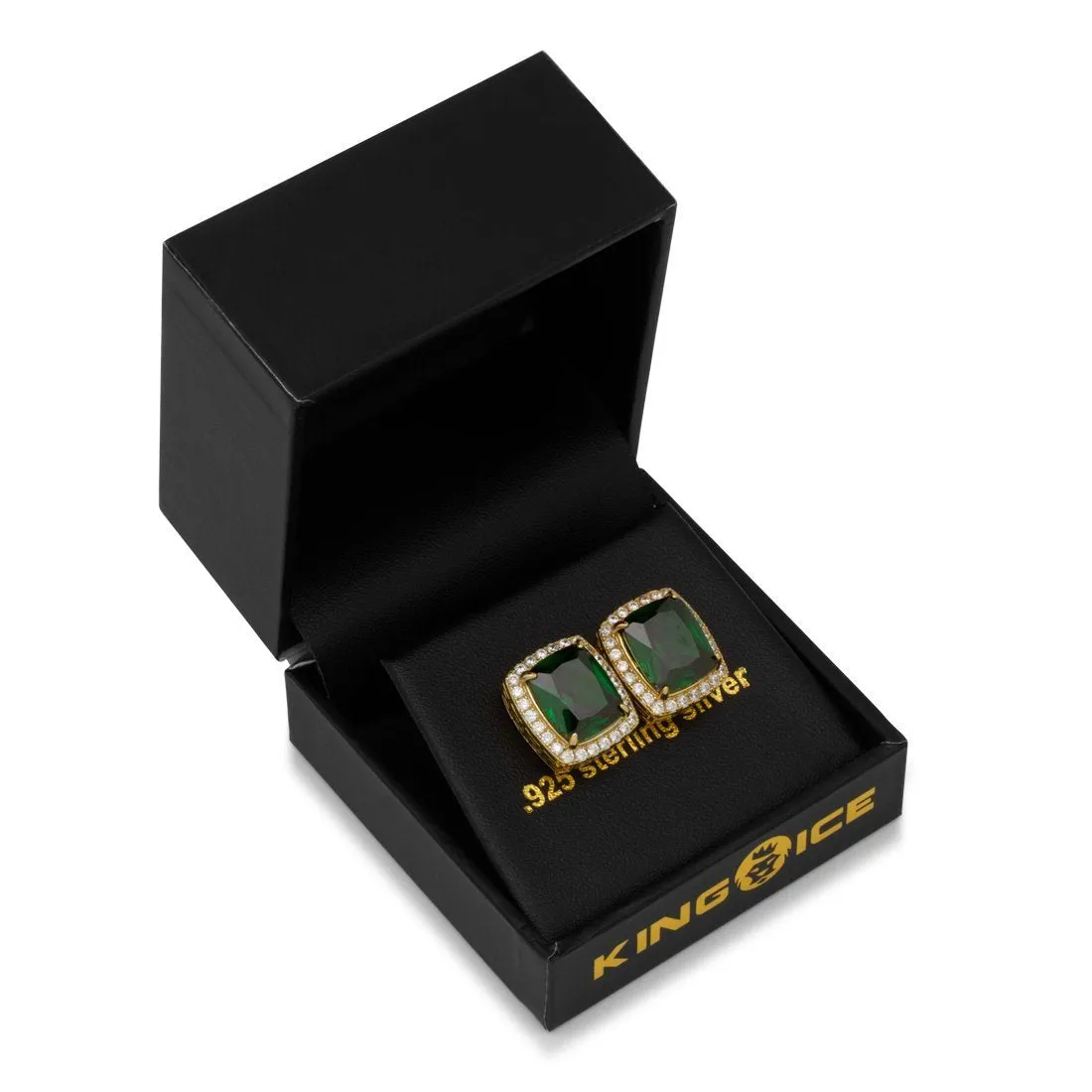 Sterling Silver Emerald Crown Julz Earrings