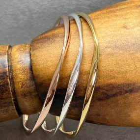 Sterling Silver Soft Twist Organic Slave Bangle