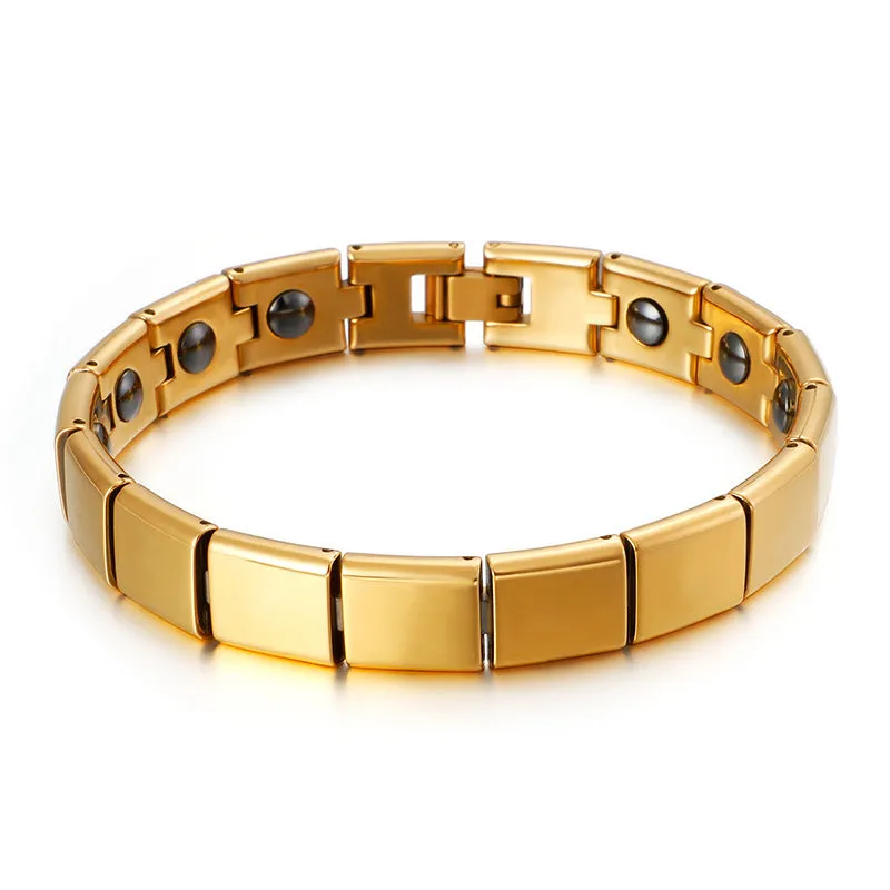 Stylish Titanium Steel Multi-Color Ceramic Magnet Bracelet for Men and Women Couples