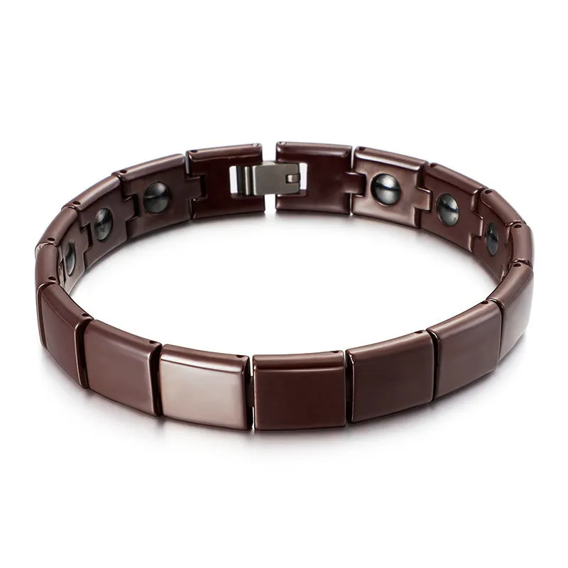 Stylish Titanium Steel Multi-Color Ceramic Magnet Bracelet for Men and Women Couples