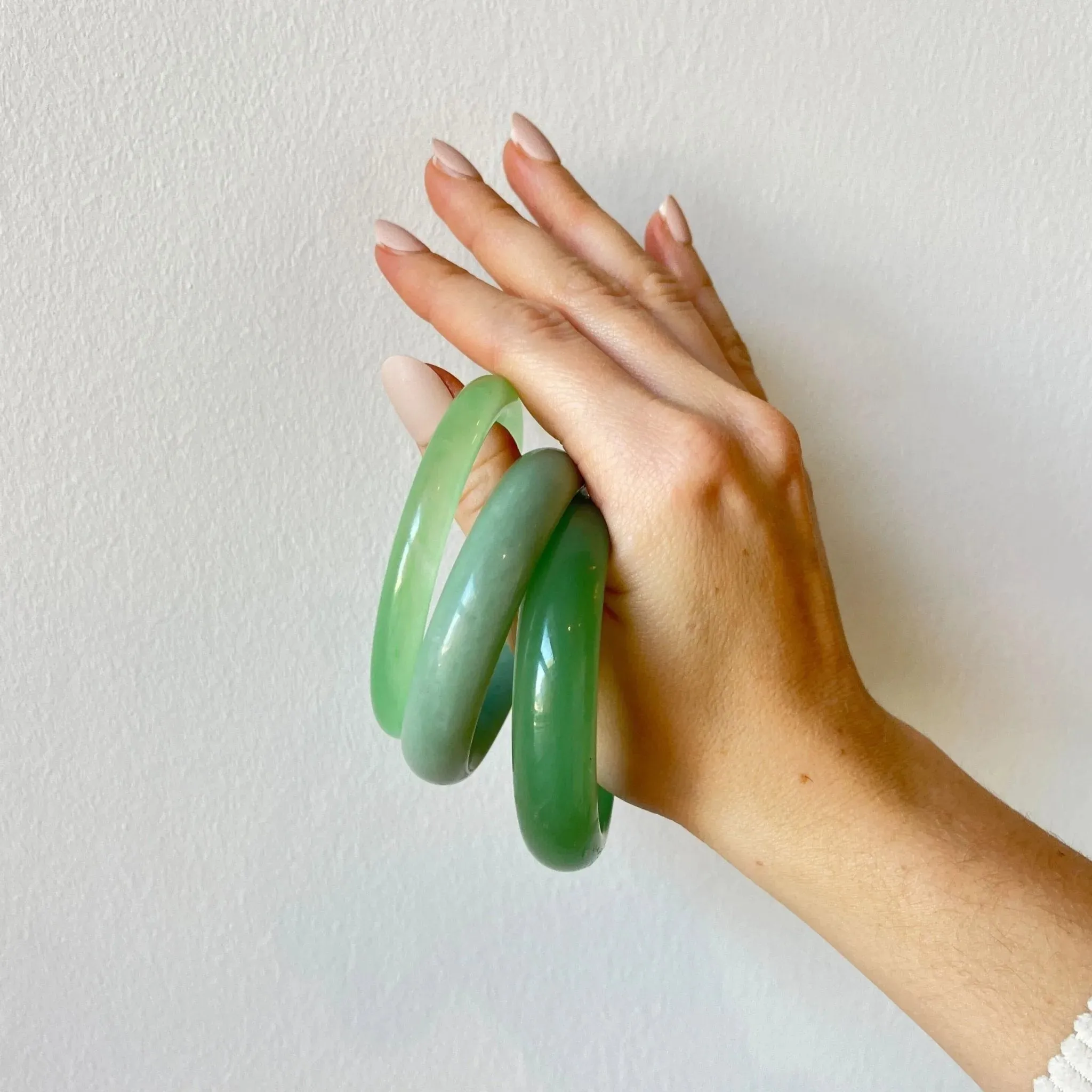 Tennis, Green Jade Bangle