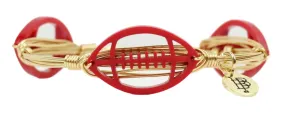 The Acrylic Football Bangle Bracelet - Red