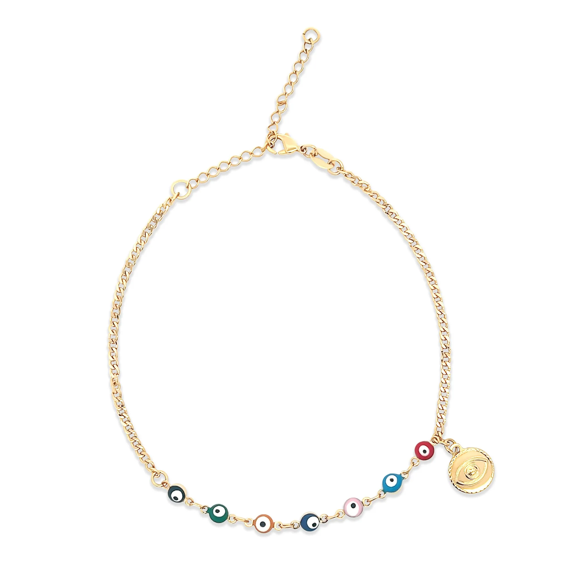 THE MULTI COLOR EVIL EYE CHARM ANKLET