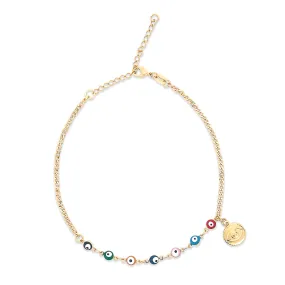 THE MULTI COLOR EVIL EYE CHARM ANKLET