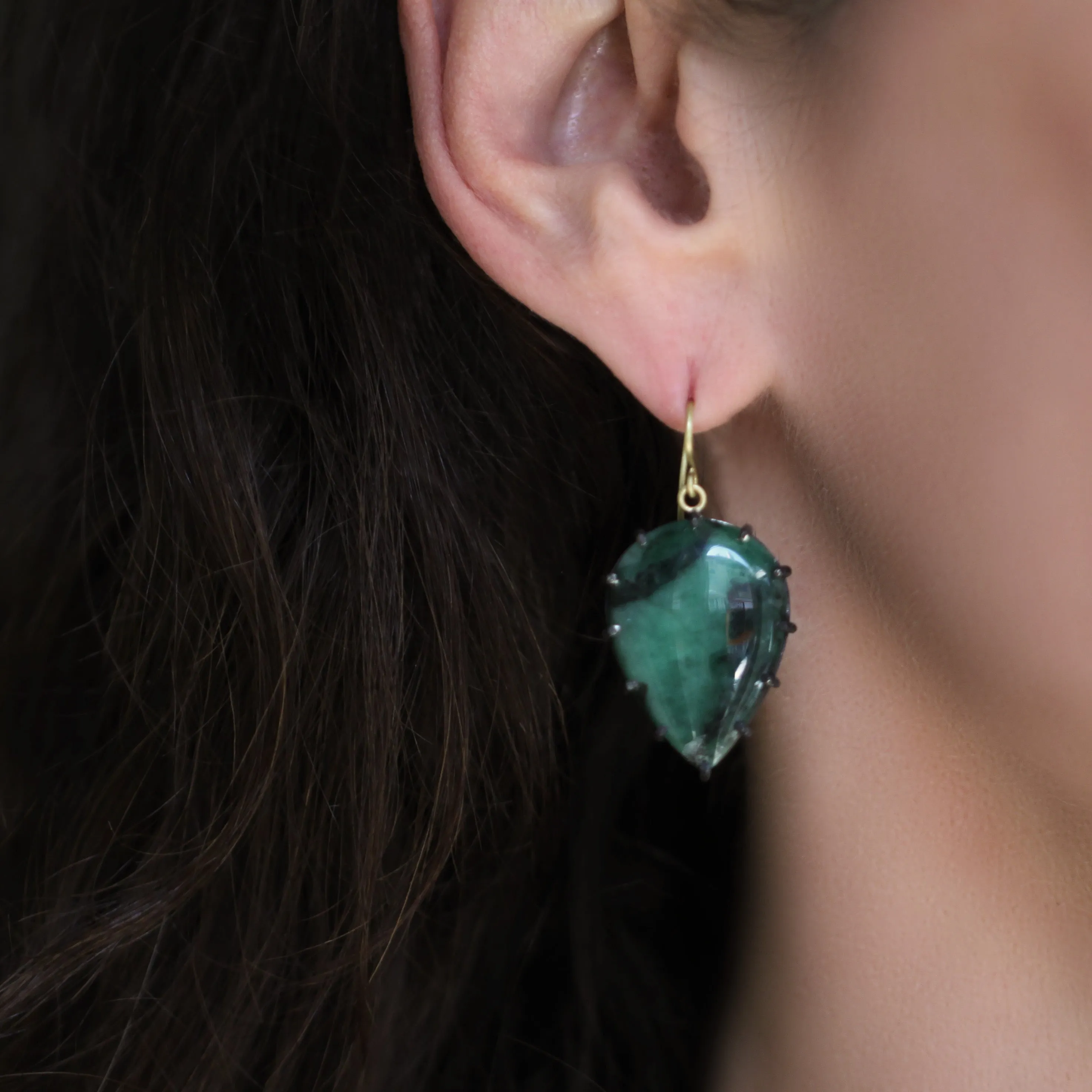The Pear Drop Emerald Earrings
