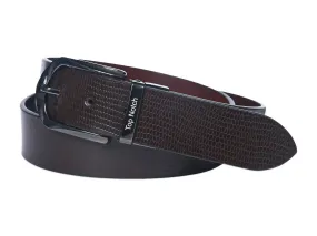 Top Notch Leather Belt for Men Colour - Brown / Tan Reversible Italian Belt (SKU TP0011)