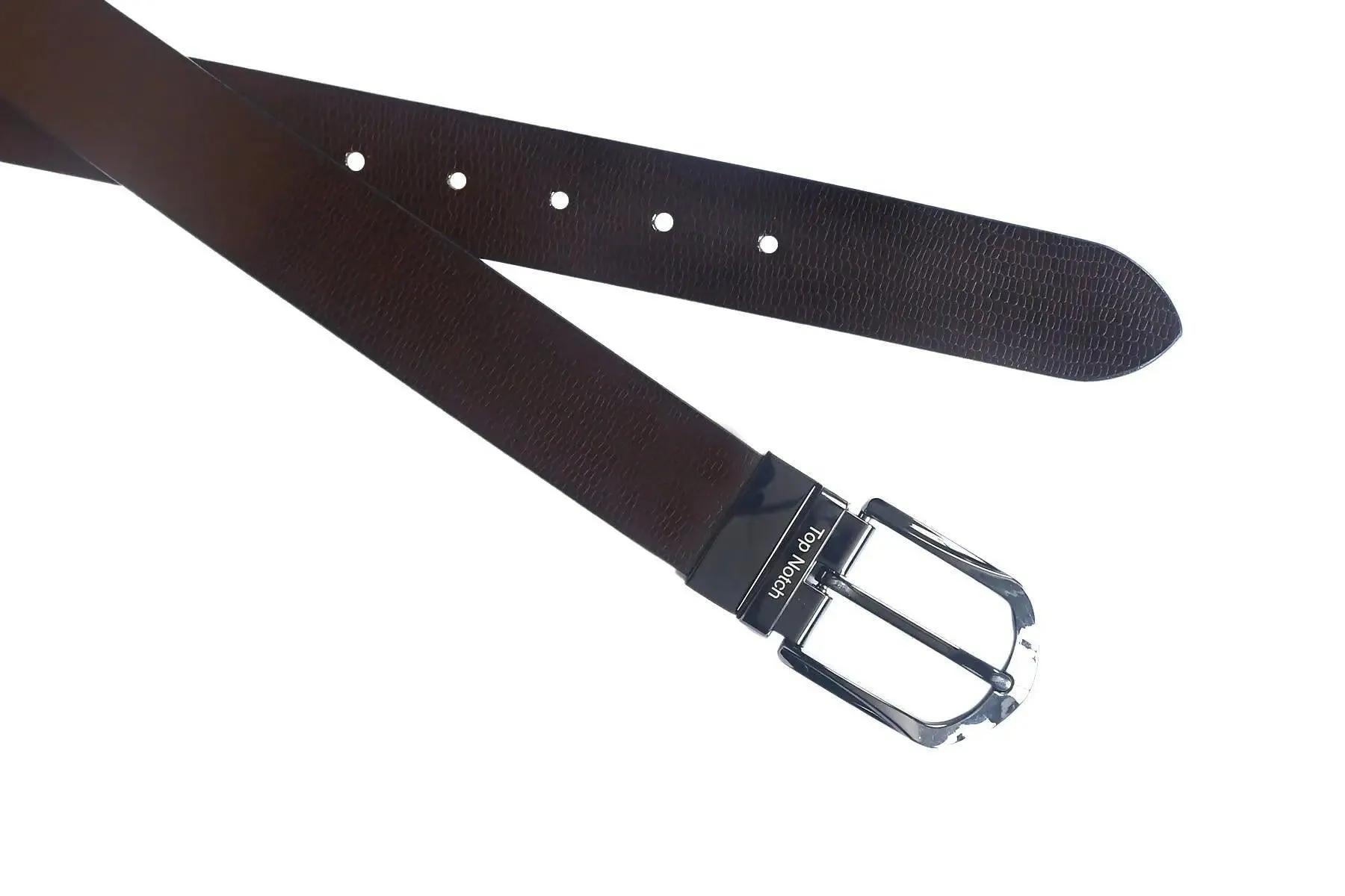 Top Notch Leather Belt for Men Colour - Brown / Tan Reversible Italian Belt (SKU TP0011)
