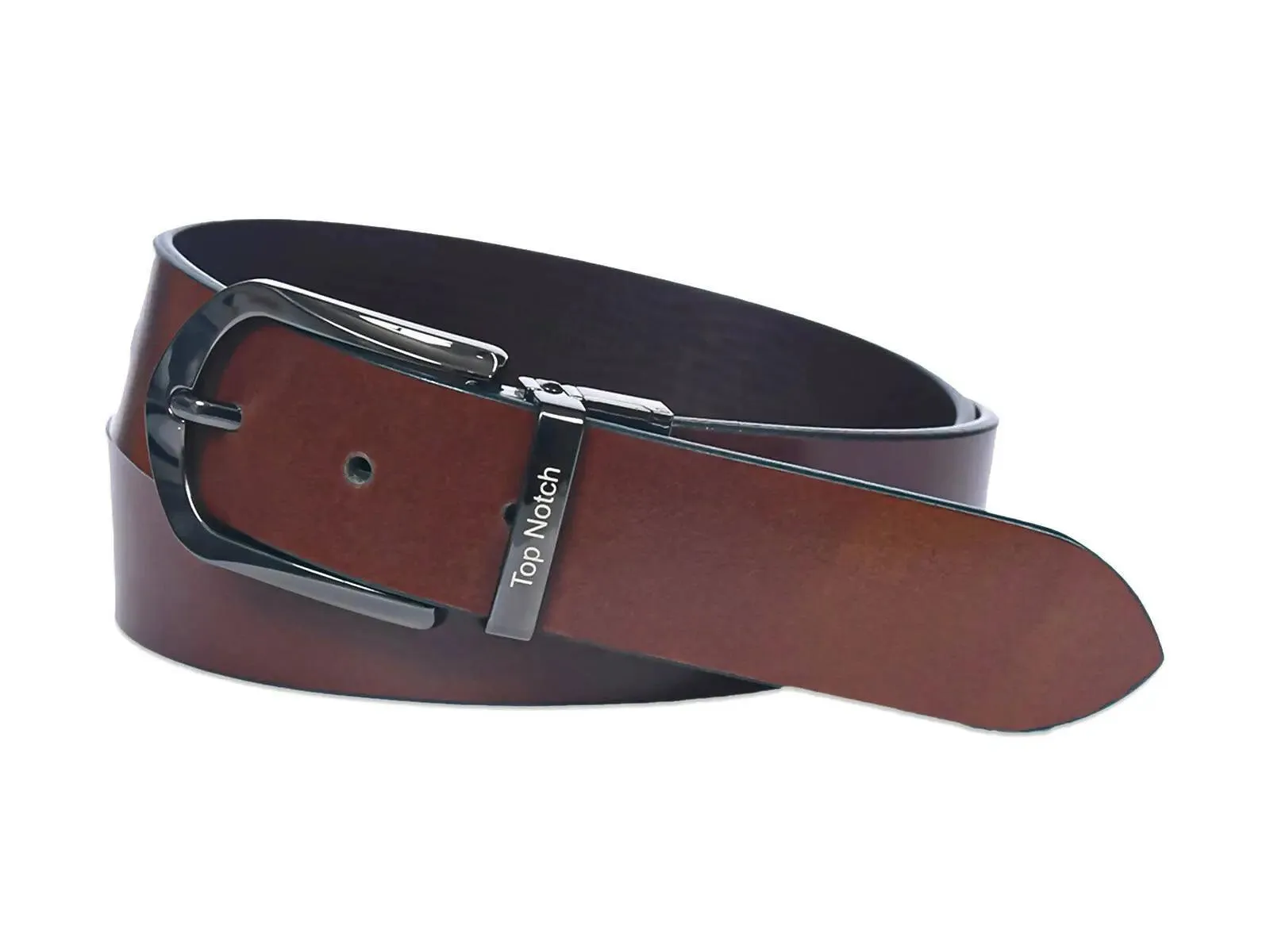 Top Notch Leather Belt for Men Colour - Brown / Tan Reversible Italian Belt (SKU TP0011)