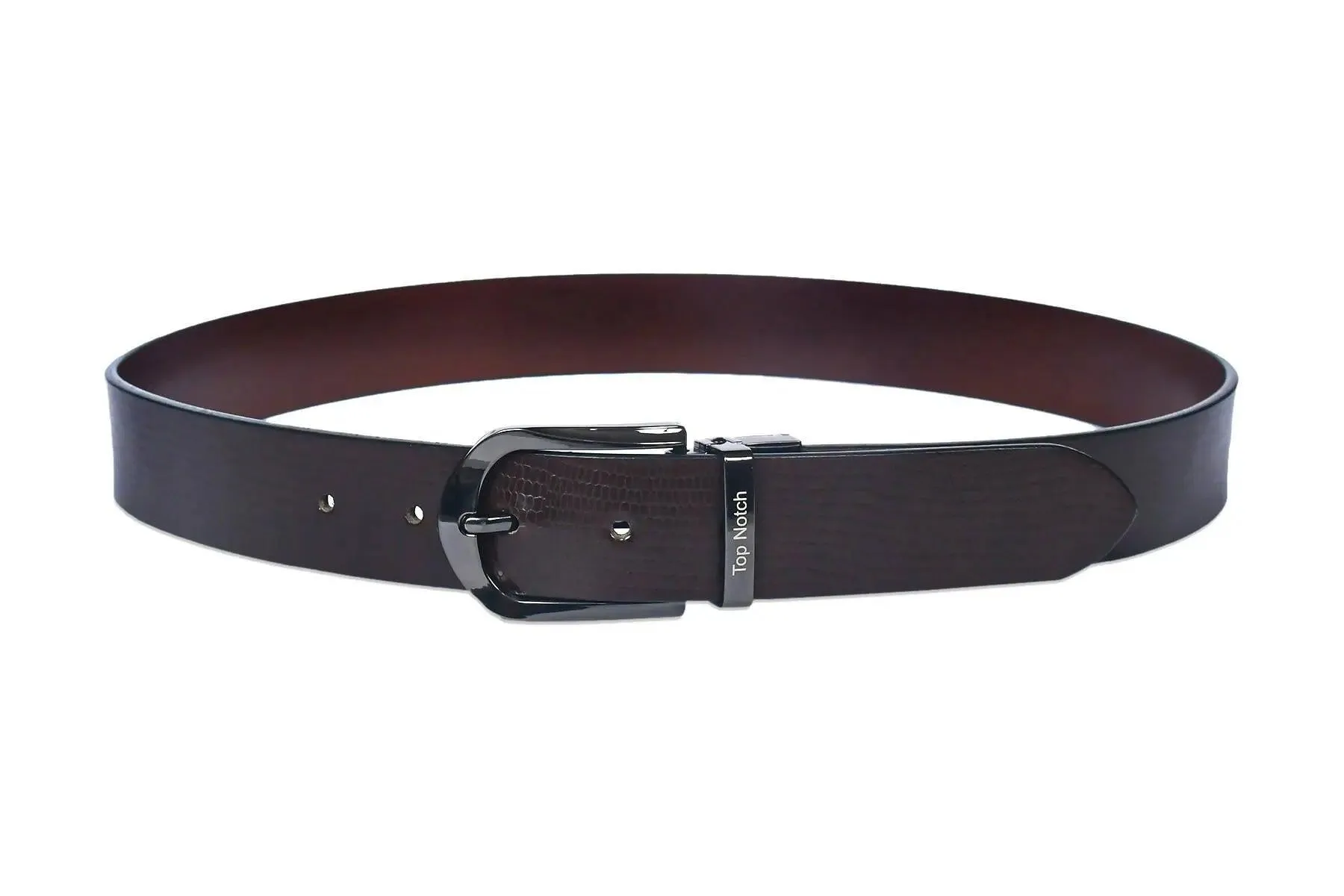 Top Notch Leather Belt for Men Colour - Brown / Tan Reversible Italian Belt (SKU TP0011)