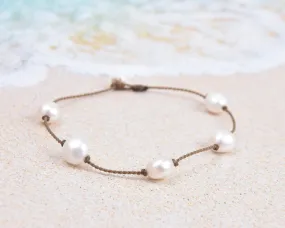 Tula Blue Princess White Pearl Baroque Anklet