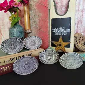 U.S. Military Pewter Belt Buckles by Colorado Silver Star Made in the USA