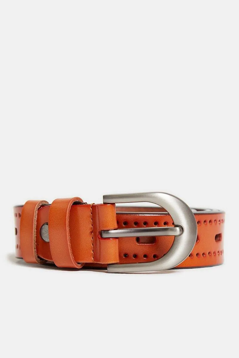 Vintage Style Belt in Orange
