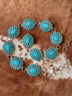 Western Concho with Semi-Stone Belt