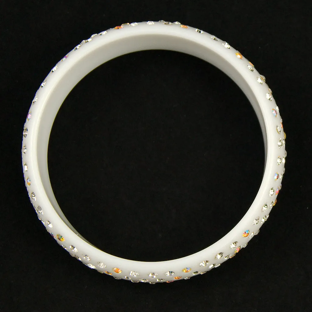 White Rhinestone Retro Bangle